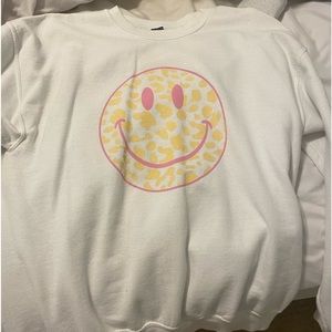 White Smiley Face Crewneck
